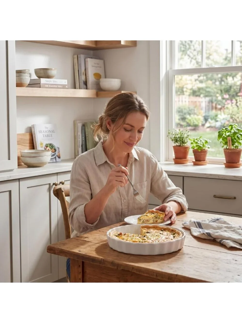 Ceramic Quiche Baking Dish Set of 2 - 10